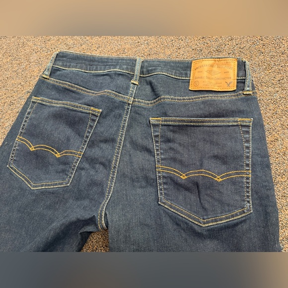 American Eagle Jeans Men 31x30 Straight Active Flex Dark Wash Denim Pants - Picture 7 of 7